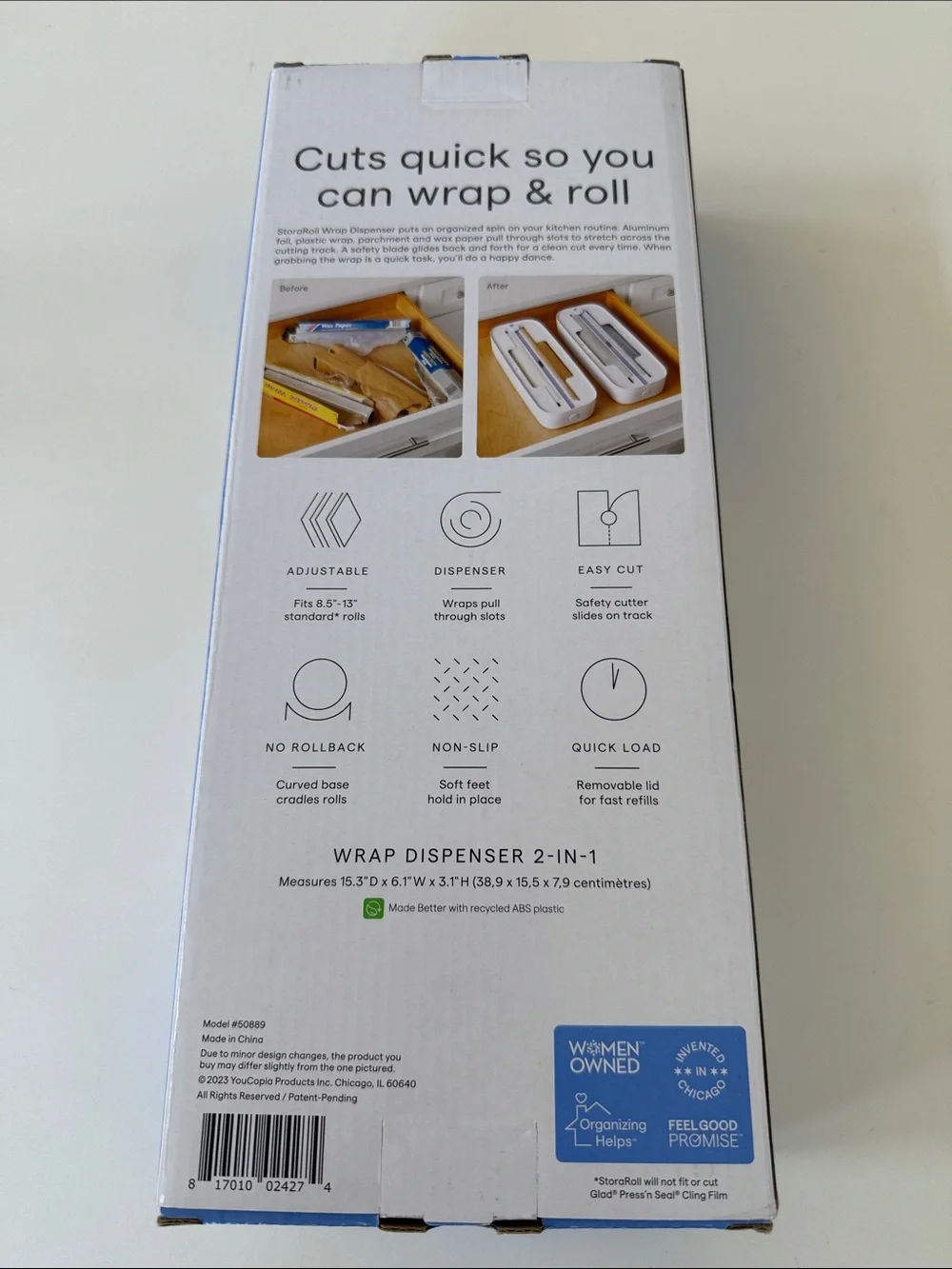 youCopia StoraRoll Wrap Dispenser - White NEW